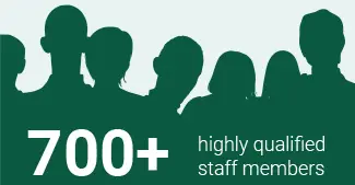 700+ highly qualified staff members