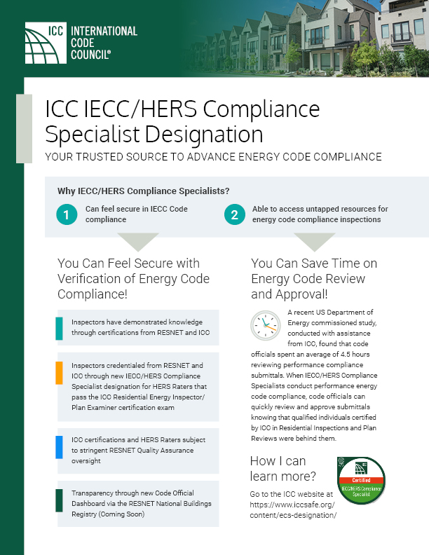 IECC/HERS Compliance Specialists - ICC