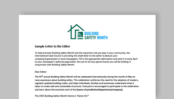 Building Safety Month Letter to Editor Template