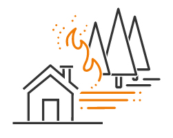house and wild fire graphic